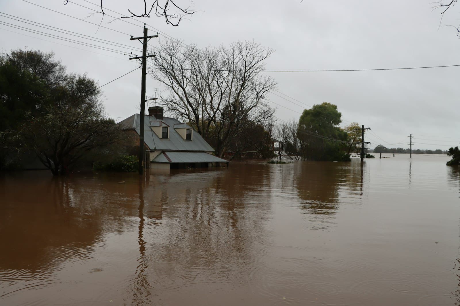 Flood-covered home